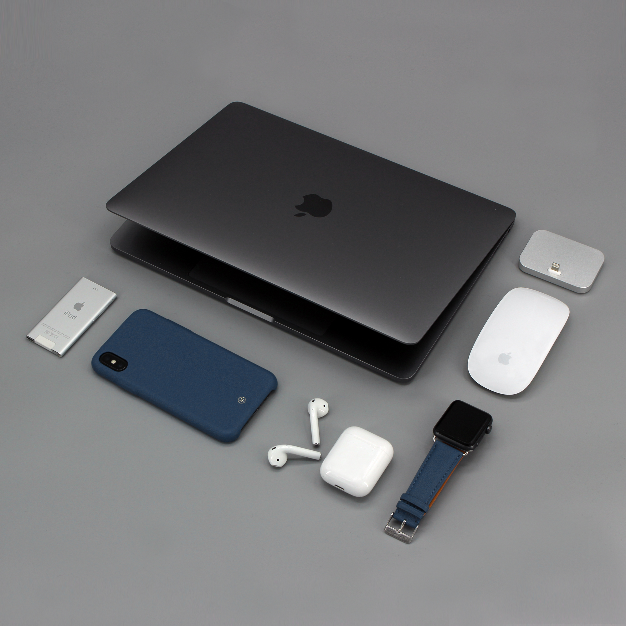 真皮革客製化禮物AirPods 4 收納皮套 AirPods Pro 2代 保護套 - AirPods/耳機保護套 - 真皮 藍色